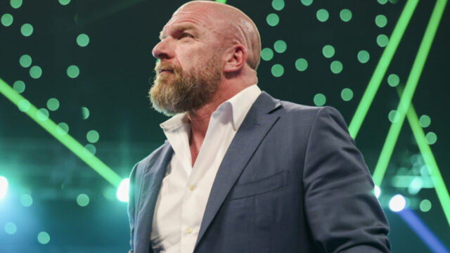 PITTSBURGH, PENNSYLVANIA- APRIL 19: CCO of WWE, Paul "Triple H" Levesque makes a special appearance during SmackDown at PPG Paints Arena on April 19, 2024 in Pittsburgh, Pennsylvania.  (Photo by WWE/Getty Images)